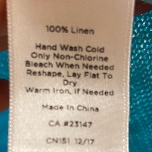 Talbots sweater cardigan open front turquoise linen XL petite - Picture 7 of 7